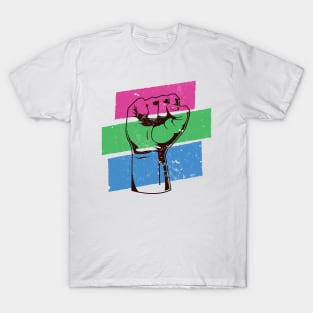 Fight for LGBTQ Rights // Protest Fist Polysexual Pride Flag T-Shirt